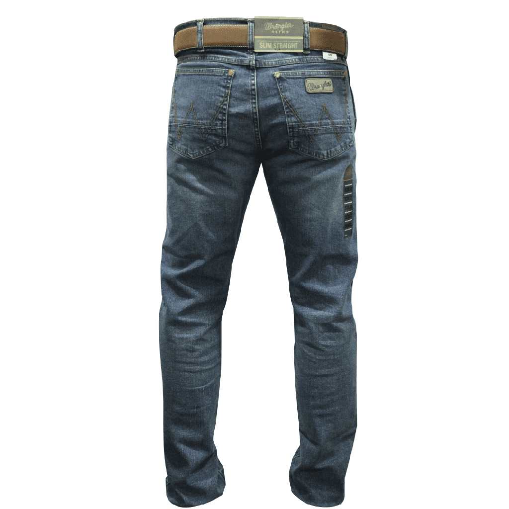Pantalón Jeans Vaquero Slim Straight Wrangler Hombre Retro Fw2306