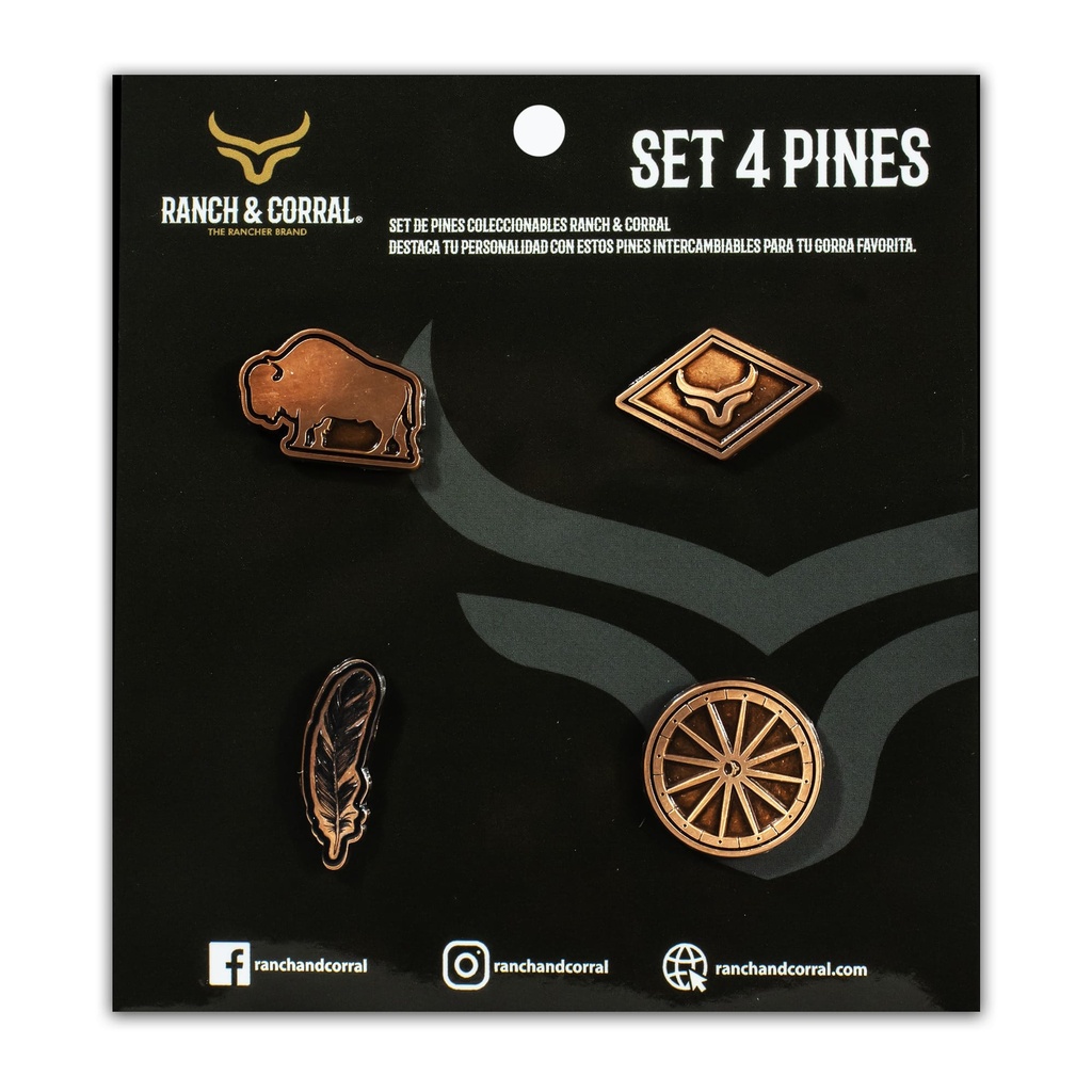 Set 4 Pines Conmemorativos Ranch & Corral 01