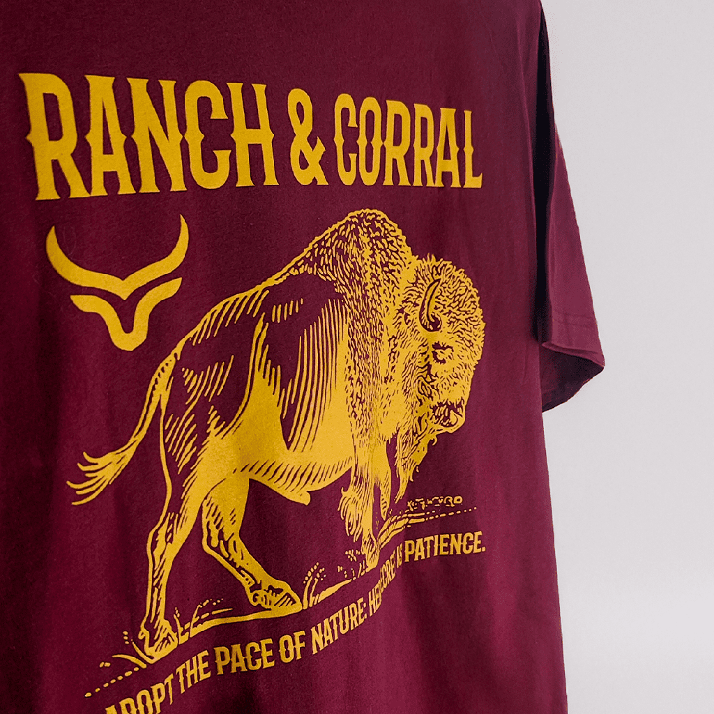T-Shirt Ranch & Corral Maroon Bison