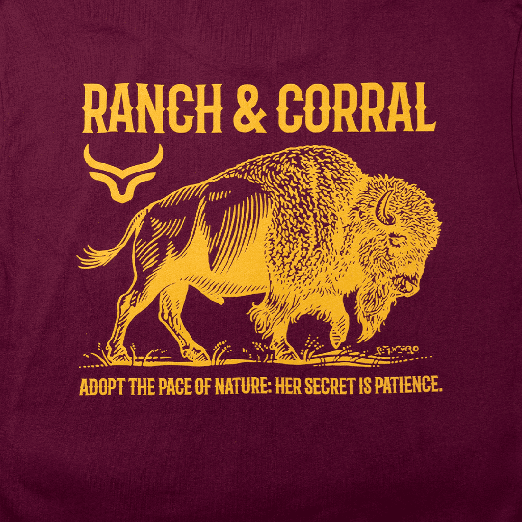 T-Shirt Ranch & Corral Maroon Bison