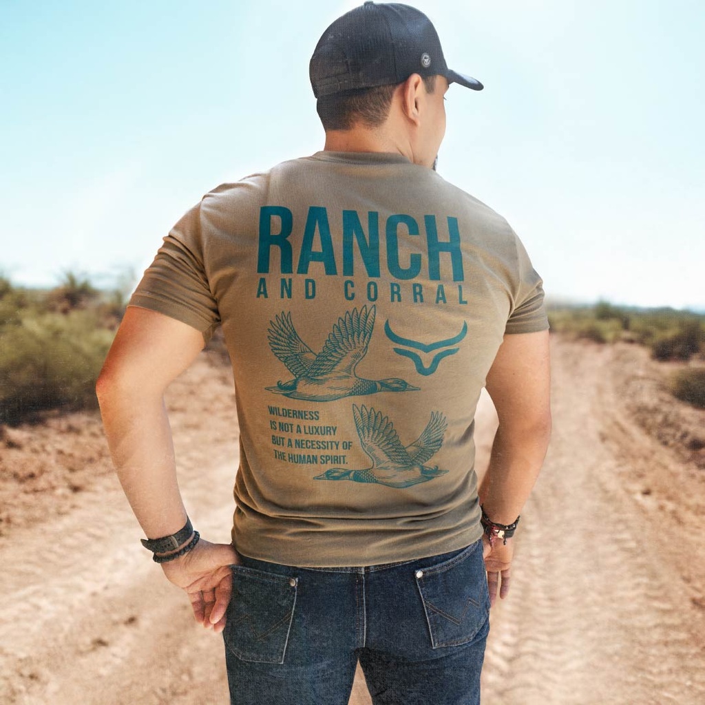 T-Shirt Ranch & Corral Military Green Ducks