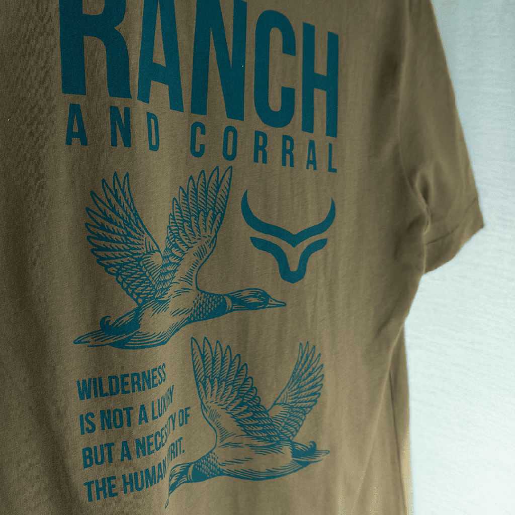 T-Shirt Ranch & Corral Military Green Ducks