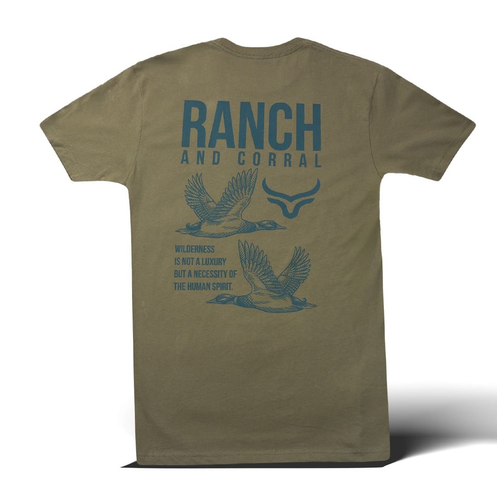 T-Shirt Ranch & Corral Military Green Ducks